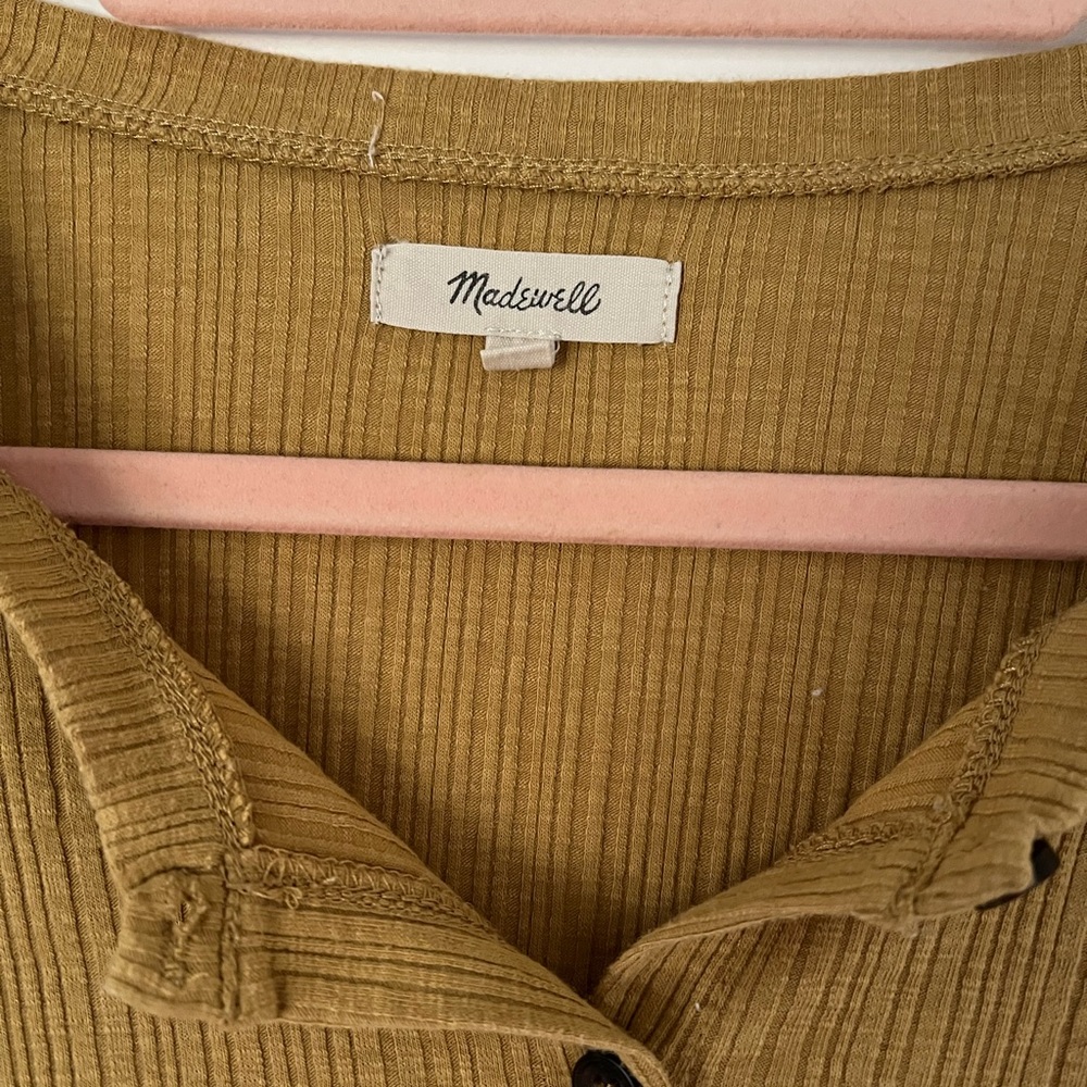 Madewell Mustard Button-Down Shirt - Picture 7 of 9